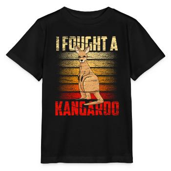 Je me suis battu avec un kangourou animal kangourou kangourou - T-shirt bio MINI CREATOR Stanley/Stella Enfant - noir - Devant - Mikhail (115cm)