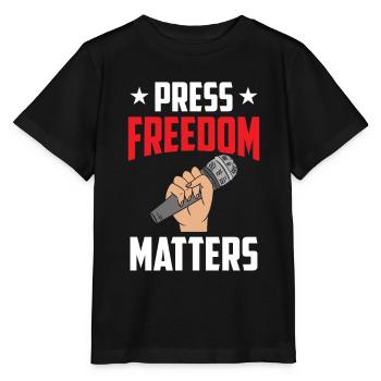 Press freedom is important Press freedom matters - Stanley/Stella MINI CREATOR Kids’ T-Shirt - black - Front - Mikhail (115cm)