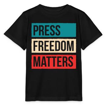 Press freedom is important Press freedom matters - Stanley/Stella MINI CREATOR Kids’ T-Shirt - black - Front - Mikhail (115cm)