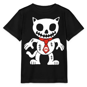 Chat blanc poupée vaudou - T-shirt bio MINI CREATOR Stanley/Stella Enfant - noir - Devant - Mikhail (115cm)