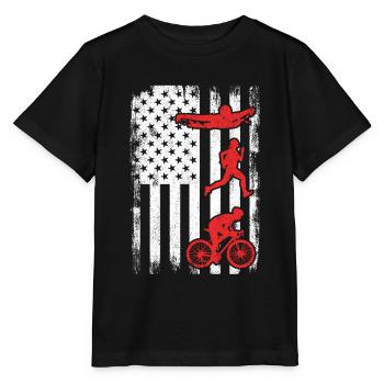 Patriotischer Triathlet - Stanley/Stella Kinder T-Shirt MINI CREATOR  - Schwarz - Vorne - Mikhail (115cm)