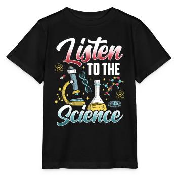 Écoutez les scientifiques scientifiques - T-shirt bio MINI CREATOR Stanley/Stella Enfant - noir - Devant - Mikhail (115cm)
