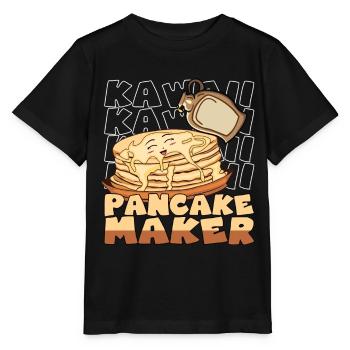Kawaii Pancake Maker Lächelte Pfannkuchen Sirup - Stanley/Stella Kinder T-Shirt MINI CREATOR  - Schwarz - Vorne - Mikhail (115cm)