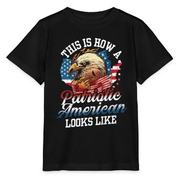 So Sieht Ein Patriotischer Amerikaner Aus USA - Stanley/Stella Kinder T-Shirt MINI CREATOR  - Schwarz - Vorne - Mikhail (115cm)