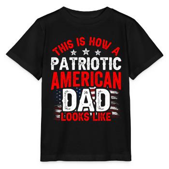 So Sieht Patriotischer Amerikanischer Vater Aus - Stanley/Stella Kinder T-Shirt MINI CREATOR  - Schwarz - Vorne - Mikhail (115cm)