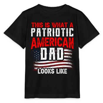 So Sieht Patriotischer Amerikanischer Vater Aus - Stanley/Stella Kinder T-Shirt MINI CREATOR  - Schwarz - Vorne - Mikhail (115cm)