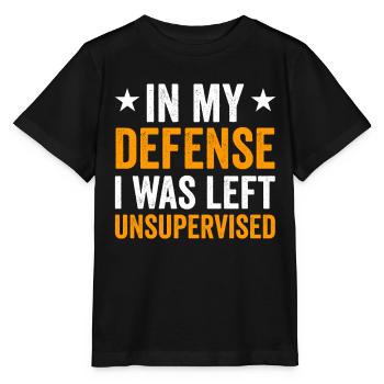 Laissé sans surveillance pour ma défense - T-shirt bio MINI CREATOR Stanley/Stella Enfant - noir - Devant - Mikhail (115cm)