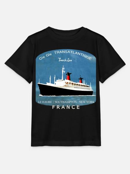 PAQUEBOT FRANCE création Louis RUNEMBERG © Adagp - T-shirt bio MINI CREATOR Stanley/Stella Enfant - noir