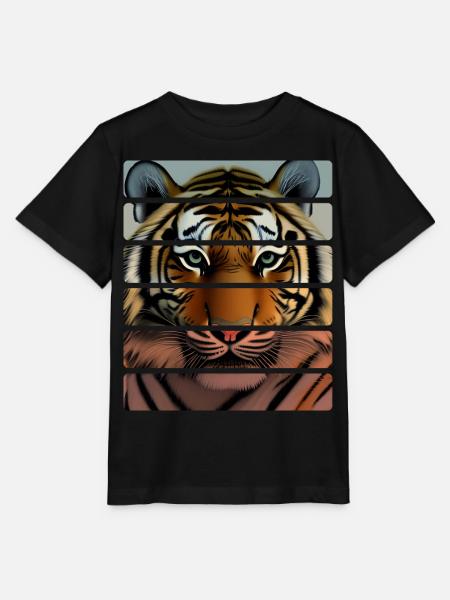Tiger - Stanley/Stella Kinder T-Shirt MINI CREATOR - Schwarz