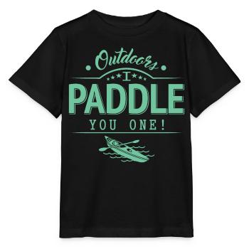 Draußen Paddele ich dir eins - Stanley/Stella Kinder T-Shirt MINI CREATOR  - Schwarz - Vorne - Mikhail (115cm)