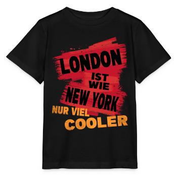 London England UK Stadt Spruch Ist Wie New York - Stanley/Stella Kinder T-Shirt MINI CREATOR  - Schwarz - Vorne - Mikhail (115cm)