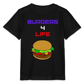 Burger Burgers 4 for Life USA Amerika Fast Food - Stanley/Stella Kinder T-Shirt MINI CREATOR  - Schwarz - Vorne - Mikhail (115cm)