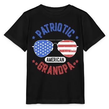 Grand-père patriotique américain Patriot US - T-shirt bio MINI CREATOR Stanley/Stella Enfant - noir - Devant - Mikhail (115cm)