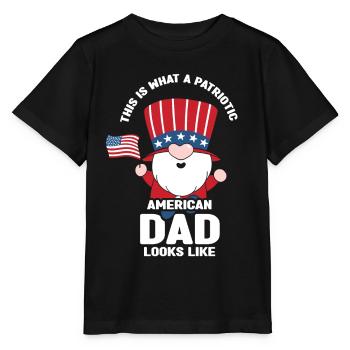 So Sieht Patriotischer Amerikanischer Vater Aus - Stanley/Stella Kinder T-Shirt MINI CREATOR  - Schwarz - Vorne - Mikhail (115cm)