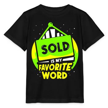 Vendu est mon mot préféré Agent immobilier - T-shirt bio MINI CREATOR Stanley/Stella Enfant - noir - Devant - Mikhail (115cm)