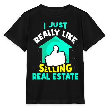 I like it easy to sell real estate brokers - Stanley/Stella MINI CREATOR Kids’ T-Shirt - black - Front - Mikhail (115cm)