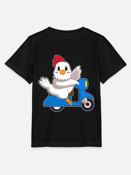 Huhn Motorroller - Stanley/Stella Kinder T-Shirt MINI CREATOR  - Schwarz