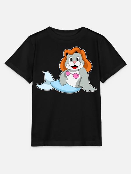 Seehund Meerjungfrau - Stanley/Stella Kinder T-Shirt MINI CREATOR - Schwarz
