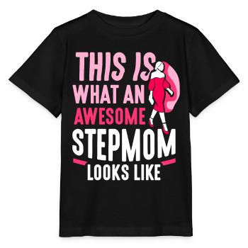 So Sieht Eine Großartige Stiefmutter Aus - Stanley/Stella Kinder T-Shirt MINI CREATOR  - Schwarz - Vorne - Mikhail (115cm)