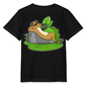 Relaxation de suricate - T-shirt bio MINI CREATOR Stanley/Stella Enfant - noir - Devant - Mikhail (115cm)