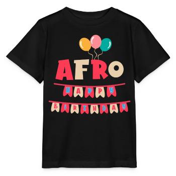 T-shirt afro joyeux anniversaire joyeux anniversaire - T-shirt bio MINI CREATOR Stanley/Stella Enfant - noir - Devant - Mikhail (115cm)