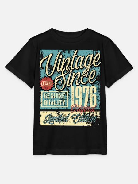 1976 Geburtstag Jahrgang Vintage Retro Legende - Stanley/Stella Kinder T-Shirt MINI CREATOR - Schwarz