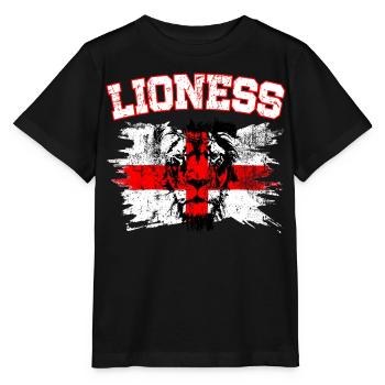England Fußball Meister der Frauen Lionesses 2025 - Stanley/Stella Kinder T-Shirt MINI CREATOR  - Schwarz - Vorne - Mikhail (115cm)