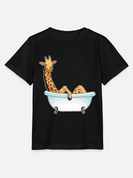 Giraffe Baden Badewanne - Stanley/Stella Kinder T-Shirt MINI CREATOR - Schwarz