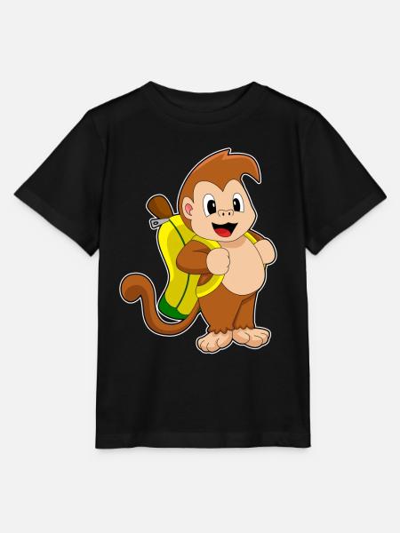 Monkey Banana - Stanley/Stella MINI CREATOR Kids’ T-Shirt - black