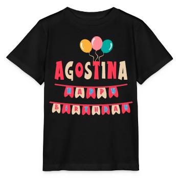 T-shirt Agostina joyeux anniversaire joyeux anniversaire - T-shirt bio MINI CREATOR Stanley/Stella Enfant - noir - Devant - Mikhail (115cm)