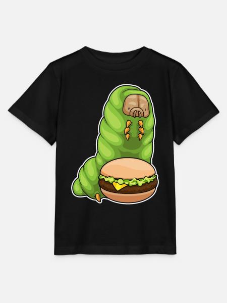 Raupe Cheeseburger - Stanley/Stella Kinder T-Shirt MINI CREATOR - Schwarz