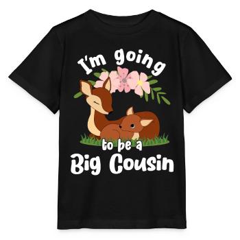 Going To Be A Big Cousin Fawn Promoted To Cousin - Stanley/Stella MINI CREATOR Kids’ T-Shirt - black - Front - Mikhail (115cm)