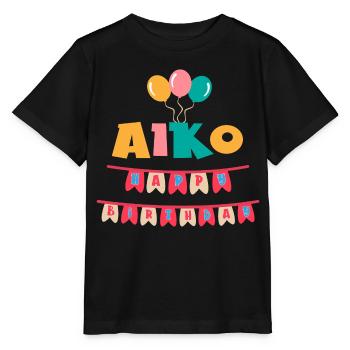 Aiko t-shirt joyeux anniversaire joyeux anniversaire - T-shirt bio MINI CREATOR Stanley/Stella Enfant - noir - Devant - Mikhail (115cm)
