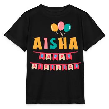 Aisha t-shirt joyeux anniversaire joyeux anniversaire - T-shirt bio MINI CREATOR Stanley/Stella Enfant - noir - Devant - Mikhail (115cm)