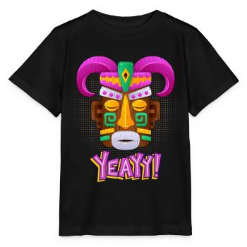 Aztecs, Mayan culture, tribal culture folklore mask - Stanley/Stella MINI CREATOR Kids’ T-Shirt - black - Front - Mikhail (115cm)