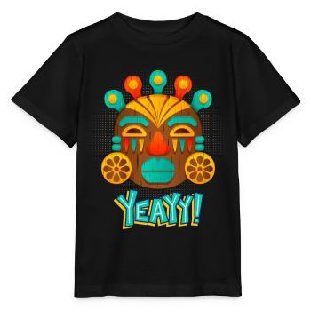 Aztecs, Mayan culture, tribal culture folklore mask - Stanley/Stella MINI CREATOR Kids’ T-Shirt - black - Front - Mikhail (115cm)