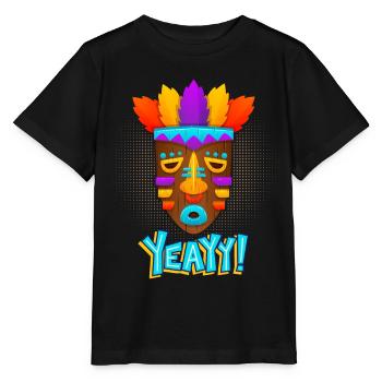 Aztecs, Mayan culture, tribal culture folklore mask - Stanley/Stella MINI CREATOR Kids’ T-Shirt - black - Front - Mikhail (115cm)
