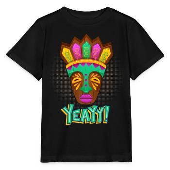 Aztecs, Mayan culture, tribal culture folklore mask - Stanley/Stella MINI CREATOR Kids’ T-Shirt - black - Front - Mikhail (115cm)
