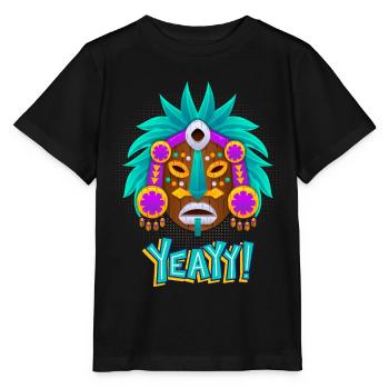 Aztecs, Mayan culture, tribal culture folklore mask - Stanley/Stella MINI CREATOR Kids’ T-Shirt - black - Front - Mikhail (115cm)