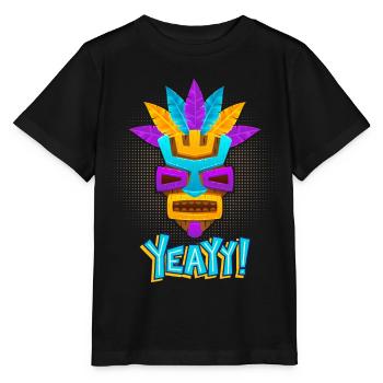 Aztecs, Mayan culture, tribal culture folklore mask - Stanley/Stella MINI CREATOR Kids’ T-Shirt - black - Front - Mikhail (115cm)