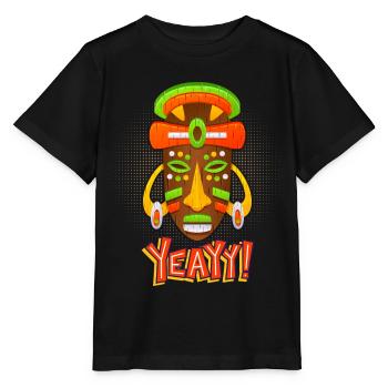Aztecs, Mayan culture, tribal culture folklore mask - Stanley/Stella MINI CREATOR Kids’ T-Shirt - black - Front - Mikhail (115cm)