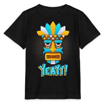 Aztecs, Mayan culture, tribal culture folklore mask - Stanley/Stella MINI CREATOR Kids’ T-Shirt - black - Front - Mikhail (115cm)