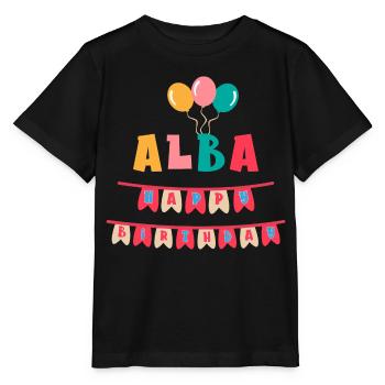 T-shirt Alba joyeux anniversaire joyeux anniversaire - T-shirt bio MINI CREATOR Stanley/Stella Enfant - noir - Devant - Mikhail (115cm)