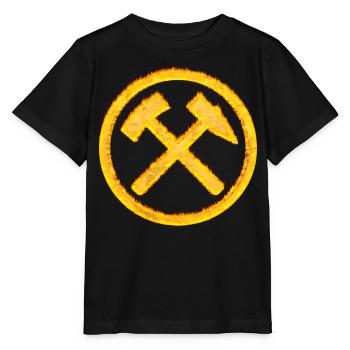 Hammer und Schlägel Bergbau Kohle Geschenk - Stanley/Stella Kinder T-Shirt MINI CREATOR  - Schwarz - Vorne - Mikhail (115cm)
