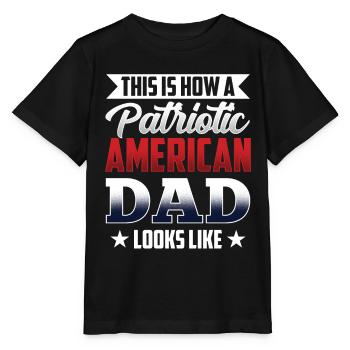 So Sieht Patriotischer Amerikanischer Vater Aus - Stanley/Stella Kinder T-Shirt MINI CREATOR  - Schwarz - Vorne - Mikhail (115cm)