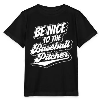 Soyez gentil avec le lanceur de baseball Lanceur de baseball Joueur de loisir - T-shirt bio MINI CREATOR Stanley/Stella Enfant - noir - Devant - Mikhail (115cm)