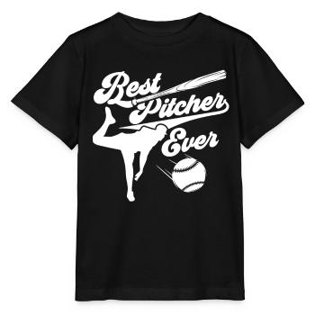 Best Baseball Pitcher Ever Hobby Pitcher - Stanley/Stella MINI CREATOR Kids’ T-Shirt - black - Front - Mikhail (115cm)