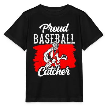 Proud Baseball Catcher Hobby Player Catcher - Stanley/Stella MINI CREATOR Kids’ T-Shirt - black - Front - Mikhail (115cm)