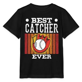 Best Catcher Ever Catcher Baseball Hobby - Stanley/Stella MINI CREATOR Kids’ T-Shirt - black - Front - Mikhail (115cm)