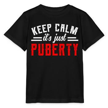 Restez calme Seule la puberté a grandi - T-shirt bio MINI CREATOR Stanley/Stella Enfant - noir - Devant - Mikhail (115cm)